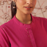 Sylvia Crimson fuchsia Monochrome Lyocell Kurta for Women