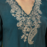 Meher Teal Green Embroidered Kurta Set