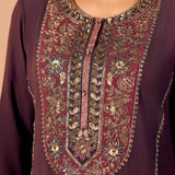 Samaira Copper Brown Embroidered Suit Set