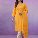 Yellow Bandhani Printed Suit Set