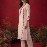 Ivory Embroidered Cotton Blend Everyday Kurta Set