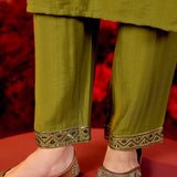 Charvi Pear Green Embroidered Kurta Set