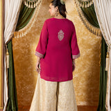 Saanvi Antique Pink Embroidered Sharara Set