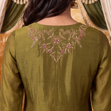 Vritika Shamrock green Embroidered Suit Set