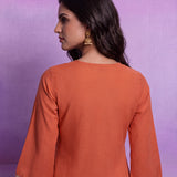 Amaira Orange Embroidered Kurta Set