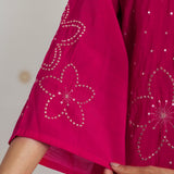 Meher Raspberry Fuchsia Embroidered A-Line Kurta Set