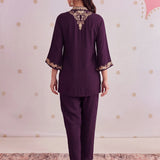 Arzoo Sangaria Purple Embroidered Co-ord Set