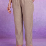 Beige Rayon Straight Suit Set