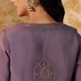 Tanirika Heather Lavender Embroidered Kurta Set