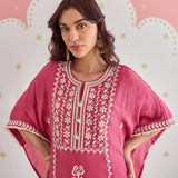 Amaira Barbie Pink Embroidered Kaftan Set