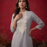 Spa Mirror Work Cotton Kurta Set