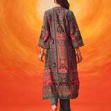 Aarzoo Grey Printed Chanderi Suit Set with Dupatta