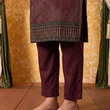 Saanika Dusky Red Printed Kurta Set