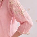 Inaaya Lemonade Pink Embroidered Co-ord Set
