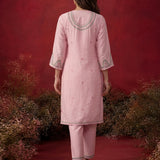 Albeli Pink Embroidered A-line Suit Set with Dupatta