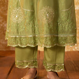 Esha Moss Green Embroidered Suit Set