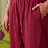Nooraya Deep Red Embroidered Co-ord Set