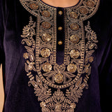 Riddhi Regal Violet Embroidered Velvet Suit Set