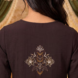 Anvitha Coffee Brown Embroidered Co-ord Set