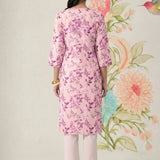 Kavya Fuchsia Printed Chanderi Suit Set with Dupatta