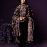Navya Purple Embroidered Velvet Suit Set with Brasso Dupatta