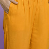 Yellow Cotton Blend Printed Dori Suit Set
