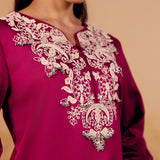 Samaira Electric Fuchsia Embroidered Suit Set