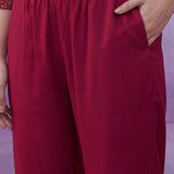 Red All Over Printed Kurta Set with Dori Embroider