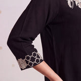 Arohi Sable Black Embroidered Co-ord Set