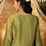 Esha Moss Green Embroidered Suit Set