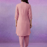 Light pink Dori Embroidered Coord Set