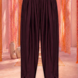 Wine Satin Relaxed Fit Salwar