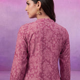 Pink  Luckhnavi Embroidered Bandhani Print A-Line Tunic