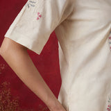 Ivory Embroidered Chanderi Regular Co-ord Set