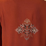 Anvitha Ginger Orange Embroidered Co-ord Set