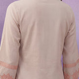 Ivory Applique Kurta Set with Organza Trims
