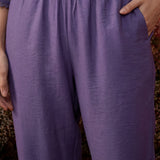 Light Purple Embroidered Cotton High-Low Co-Ord Set