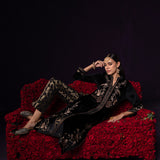 Avira Black Zari Embroidered Velvet Co-ord Set
