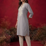 Spa Mirror Work Cotton Kurta Set