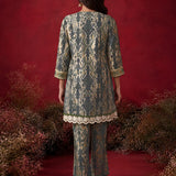 Mia Sea Green Embroidered Cotton Viscose Co ord Set for Women