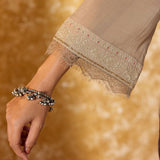 Tanirika Ecru Beige Embroidered Kurta Set