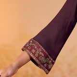 Samaira Copper Brown Embroidered Suit Set