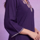 Amaira Purple Embroidered Kurta Set