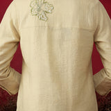 Aviana Beige Embroidered Linen Co-ord Set