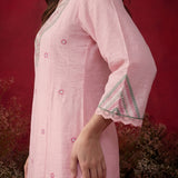 Albeli Pink Embroidered A-line Suit Set with Dupatta