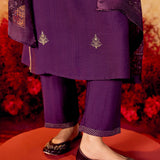 Riva Imperial Purple Embroidered Suit Set