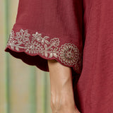 Meher Matt Red Embroidered Kurta Set