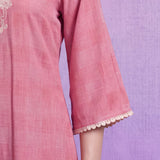 Aarna Carnation Pink Embroidered Kurta Set