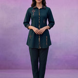 D.Teal  All-Over Printed Cotton Co-ord Set
