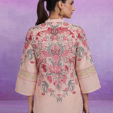 Pink Floral Placement Print Linen Co-ord Set
